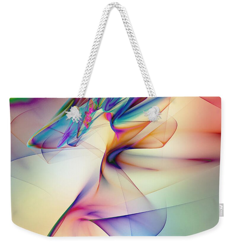 Abstract Weekender Tote Bag featuring the digital art Veildance series 4 by Klara Acel