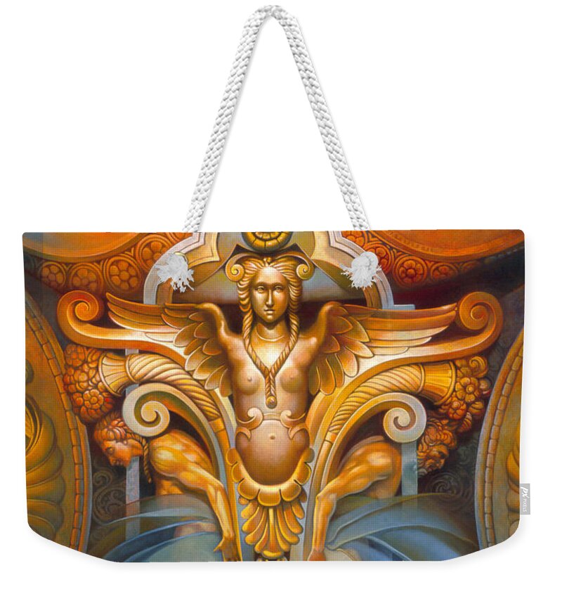 Red Paintings Weekender Tote Bag featuring the painting Venezia by Mia Tavonatti