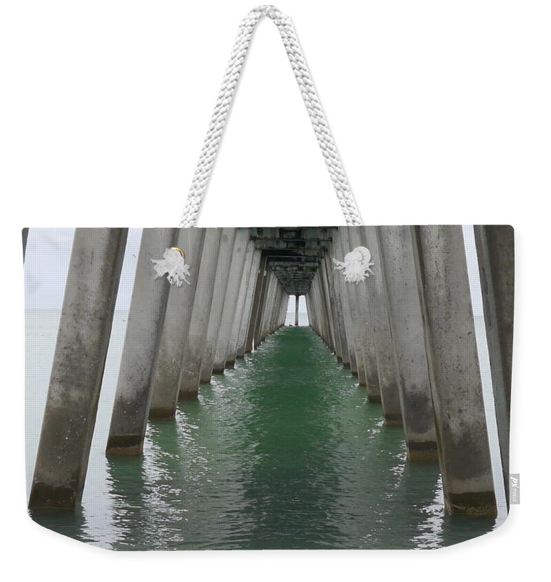 Architecture Weekender Tote Bag featuring the photograph Venice Beach Pier Structure by Christiane Schulze Art And Photography