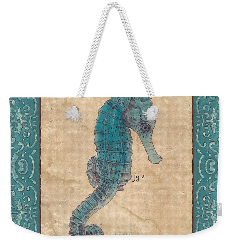 Coastal Weekender Tote Bag featuring the painting Verde Mare 3 by Debbie DeWitt