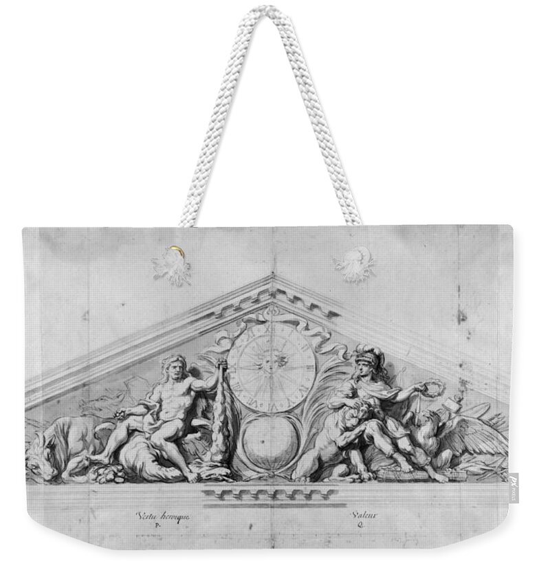 1679 Weekender Tote Bag featuring the drawing Versailles Pediment, 1679 by Granger