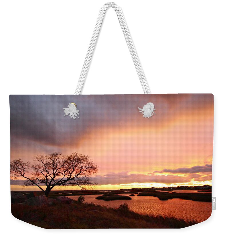 Galveston Weekender Tote Bag featuring the photograph Storm at Dusk 2AM-108350 by Andrew McInnes