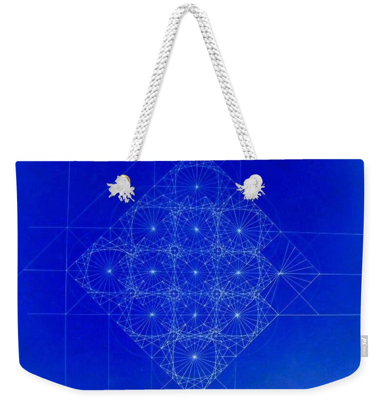 Sine Weekender Tote Bag featuring the drawing Vibrating Space Time by Jason Padgett