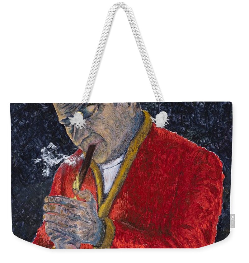 W Weekender Tote Bag featuring the painting Victory Cigar by Richard Wandell