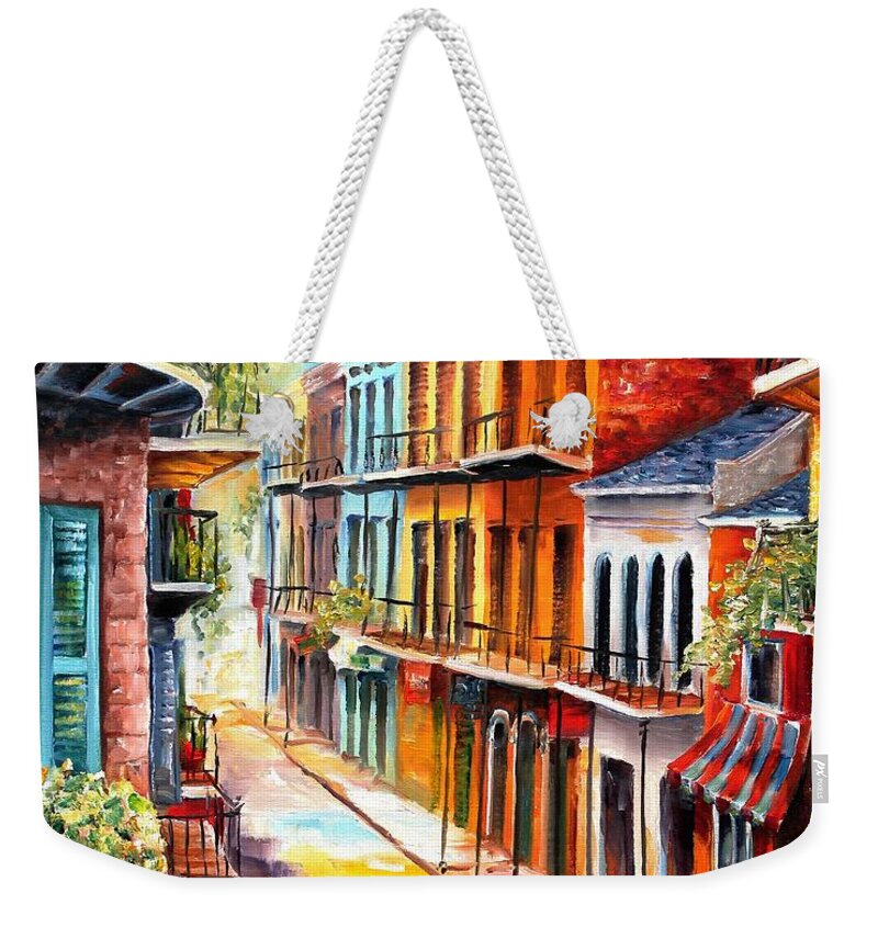 New Orleans Weekender Tote Bag featuring the painting View from a French Quarter Window by Diane Millsap