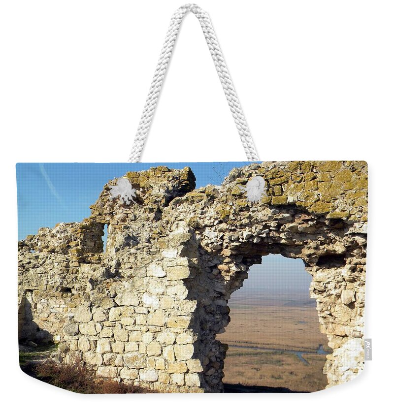 View Weekender Tote Bag featuring the photograph View from Enisala fortress 2 by Manuela Constantin