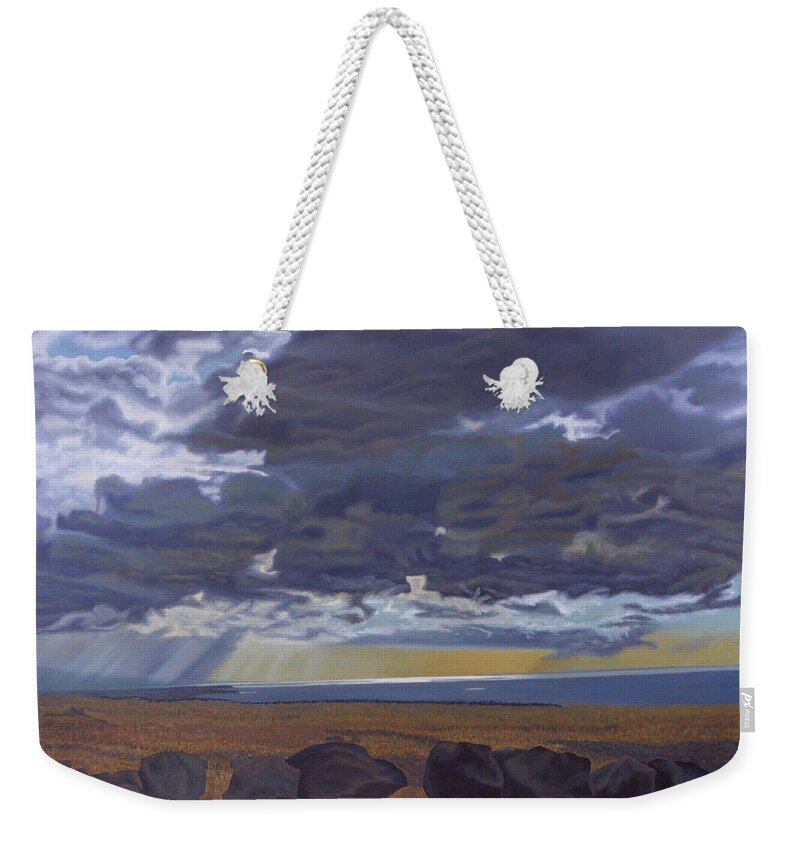 Hawaiian Painting Weekender Tote Bag featuring the painting View from Spencer by Thu Nguyen