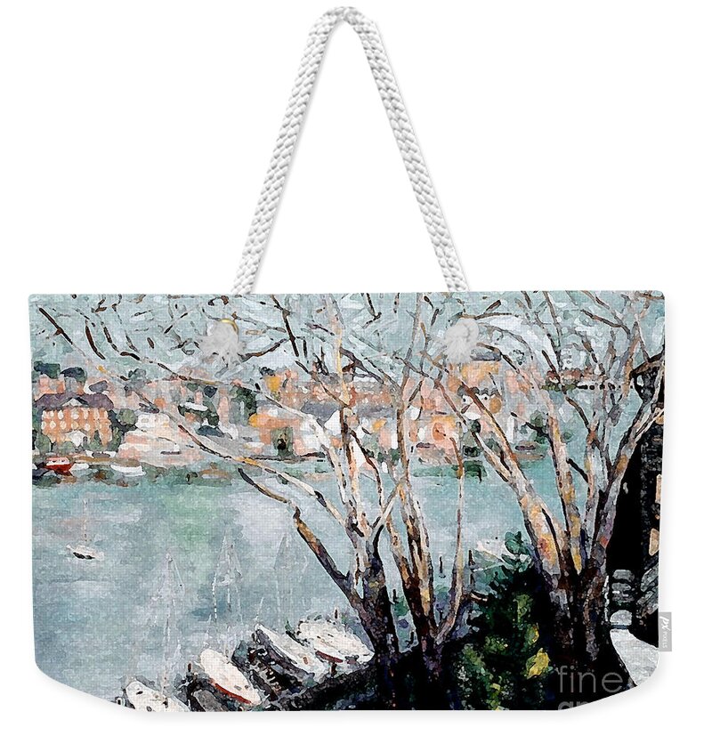 Annapolis Weekender Tote Bag featuring the painting View of Annapolis by Karen E. Francis by Karen Francis