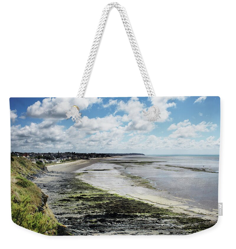 Water's Edge Weekender Tote Bag featuring the photograph View Of Beach During Low Tide In by Silvia Otte