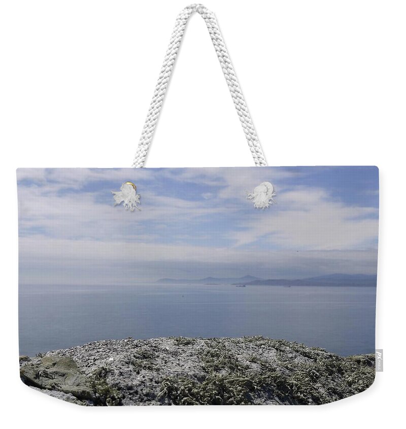 Dublin Weekender Tote Bag featuring the photograph View Of Dublin Bay From Howth Summit by Leverstock