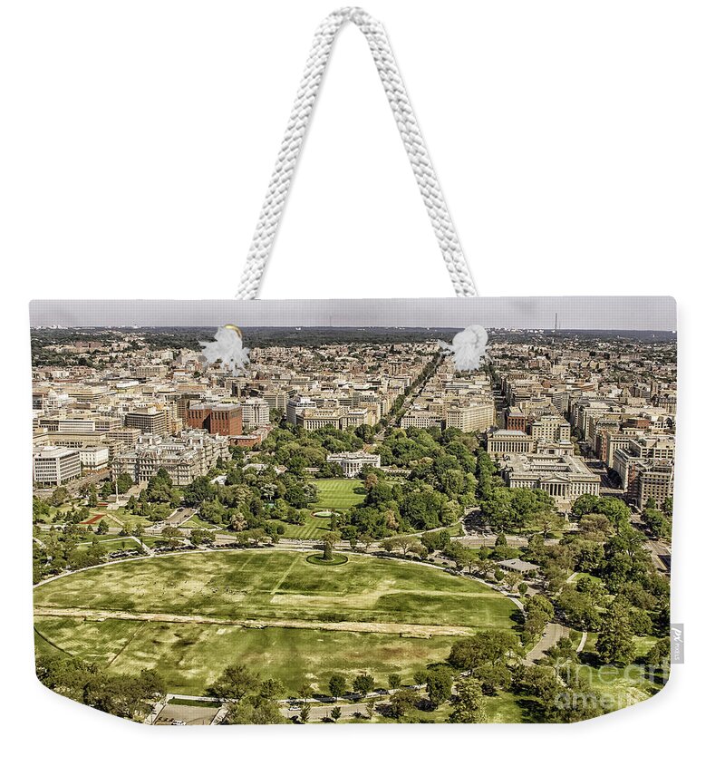 Above Weekender Tote Bag featuring the photograph View on Washington with White House by Patricia Hofmeester