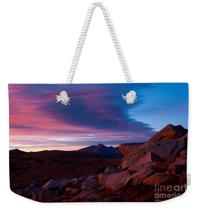 Nature Weekender Tote Bag featuring the photograph View to Long's Peak by Steven Reed