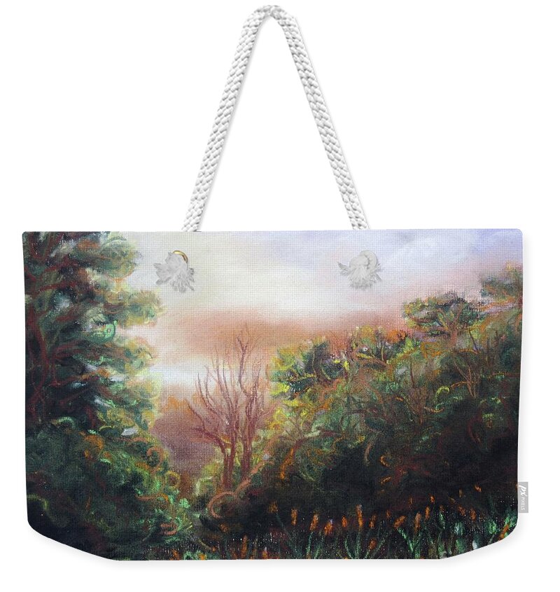 View Weekender Tote Bag featuring the pastel View by Vesna Martinjak