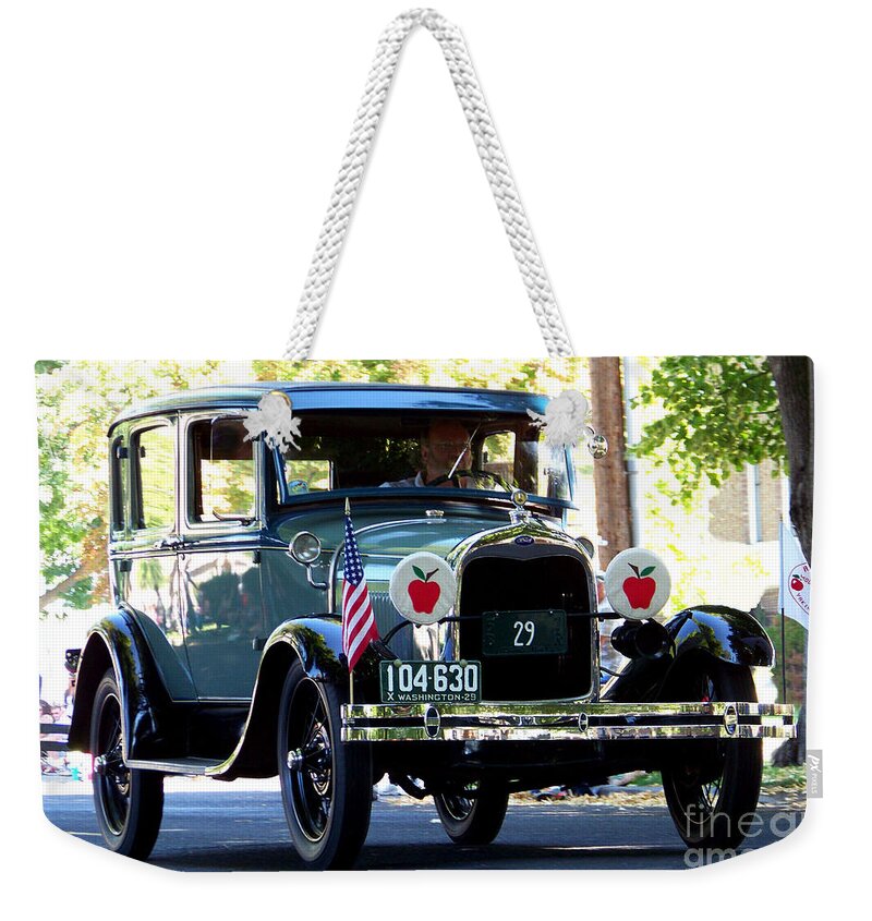 Model A Weekender Tote Bag featuring the photograph Vintage 1929 Model A Town Car by Charles Robinson