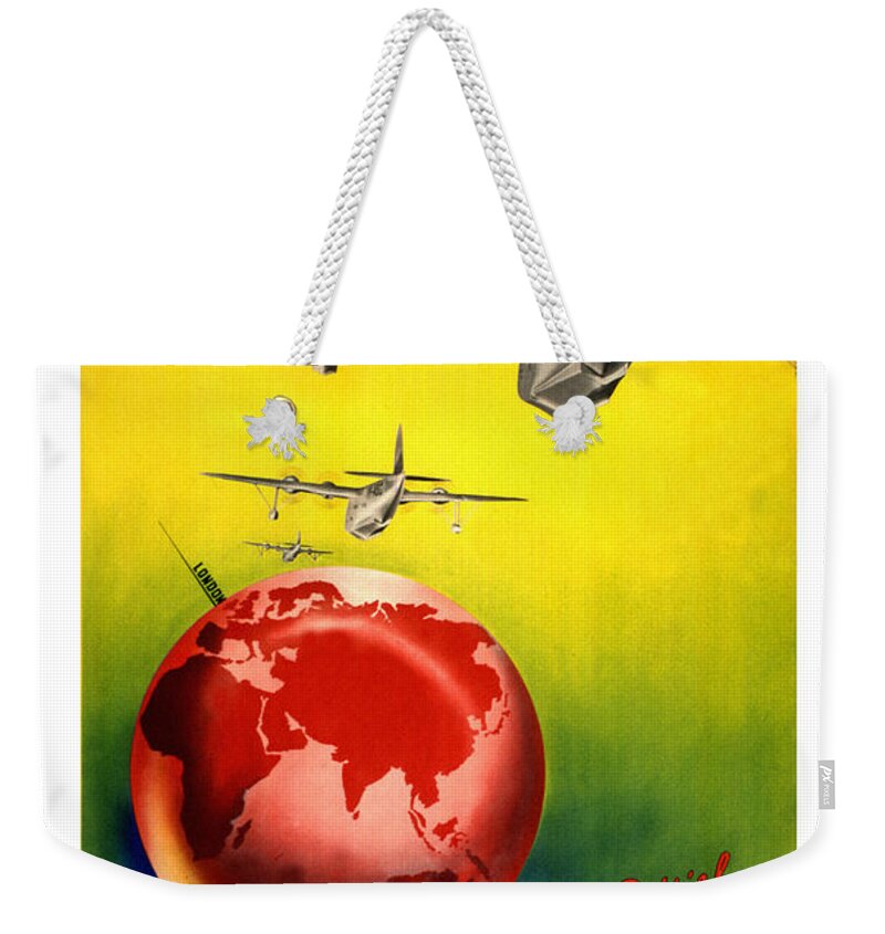 Airline Weekender Tote Bag featuring the photograph Vintage Airline Ad 1937 by Andrew Fare