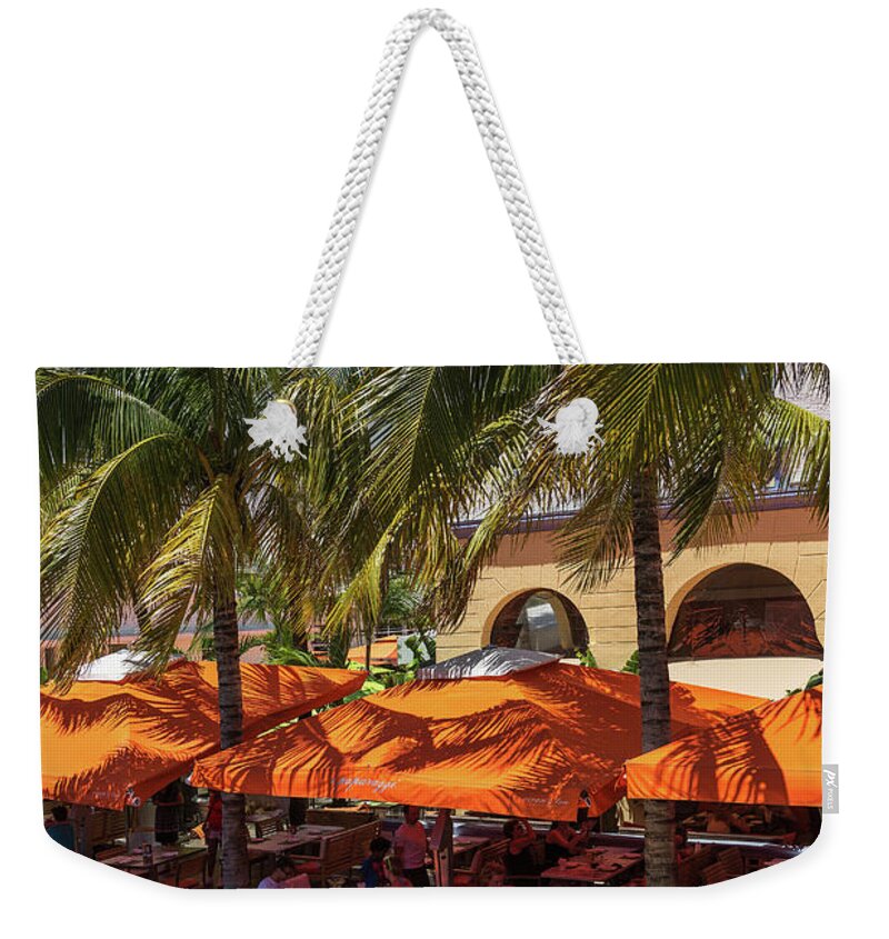 Orange Color Weekender Tote Bag featuring the photograph Vintage Car Parked In Ocean Drive by Cultura Rm Exclusive/lost Horizon Images