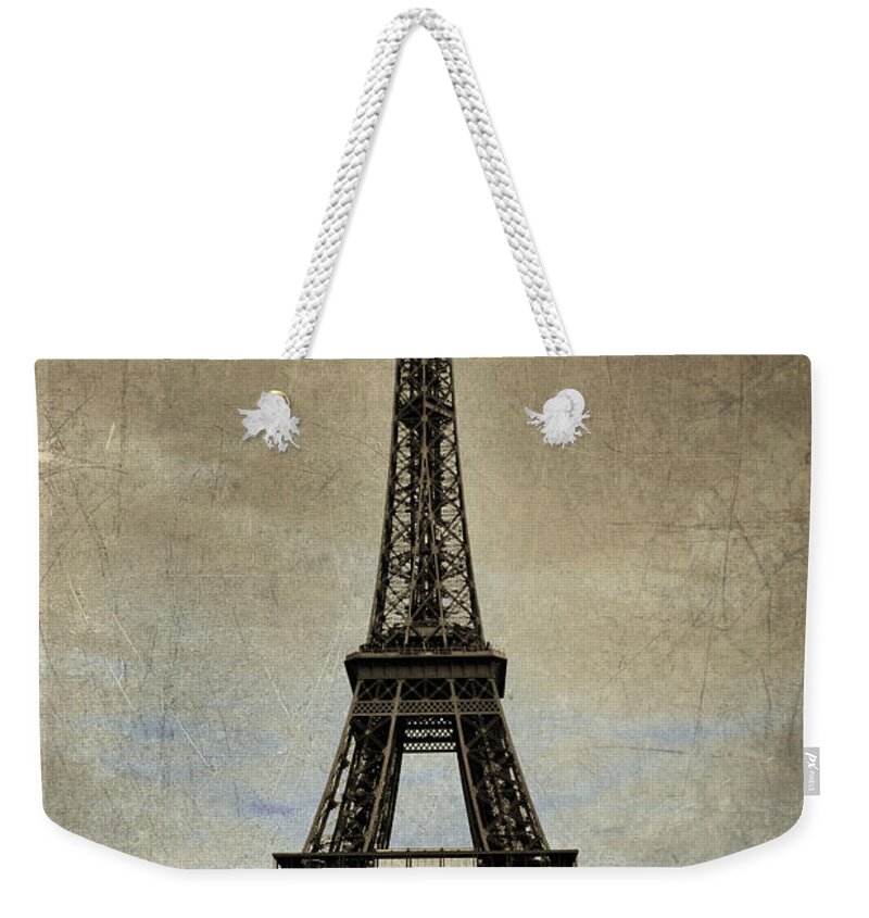 Evie Weekender Tote Bag featuring the photograph Vintage Eiffel Bronze by Evie Carrier