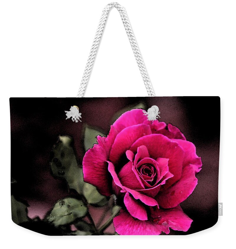 Creation Weekender Tote Bag featuring the photograph Vintage Love Rose by Kay Novy