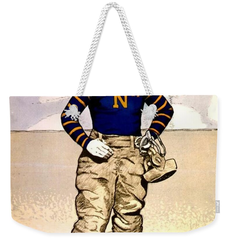 Usna Weekender Tote Bag featuring the photograph Vintage Poster - Naval Academy Midshipman by Benjamin Yeager