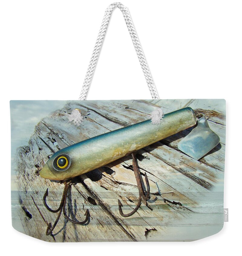 Vintage Saltwater Fishing Lure - Striper X Pert Surf Slapper Weekender Tote  Bag by Carol Senske - Fine Art America