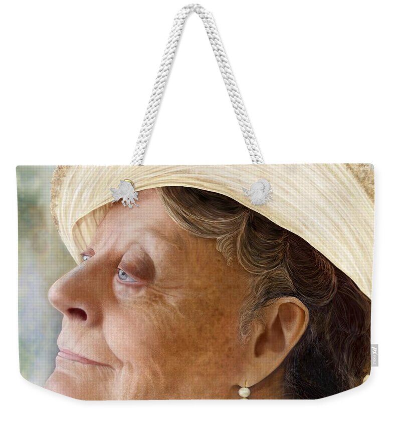 Portrait Weekender Tote Bag featuring the digital art Violet by Mary Eichert