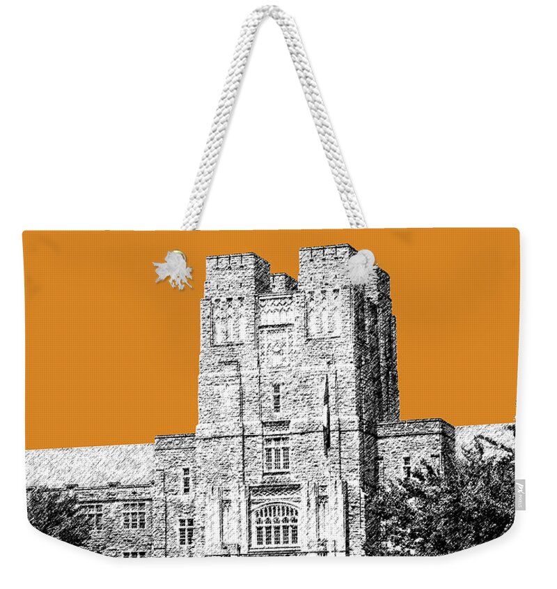University Weekender Tote Bag featuring the digital art Virginia Tech - Dark Orange by DB Artist