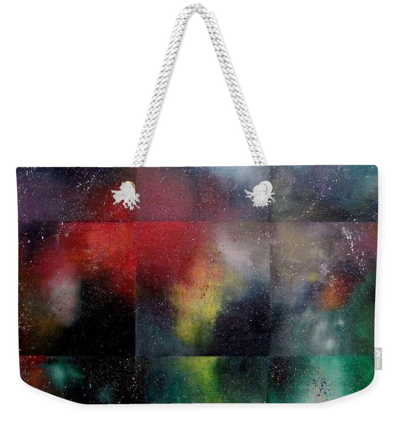 Vision Weekender Tote Bag featuring the painting Visions of Space and Time by Jeremy Aiyadurai