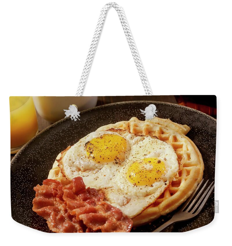 Waffles With Fried Eggs And Bacon Weekender Tote Bag by