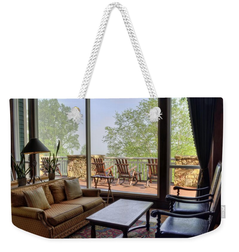 Brasstown Valley Resort Weekender Tote Bag featuring the photograph Waiting For The Fog To Lift Inside Brasstown Valley Resort by Greg and Chrystal Mimbs