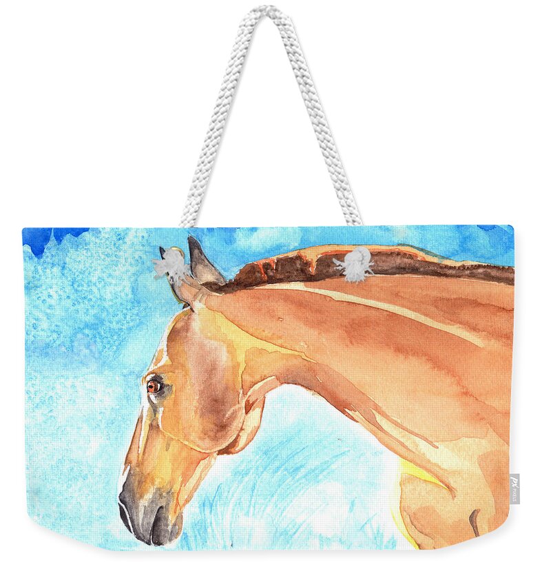 Watercolours Weekender Tote Bag featuring the painting Waiting Silently by Kate Black