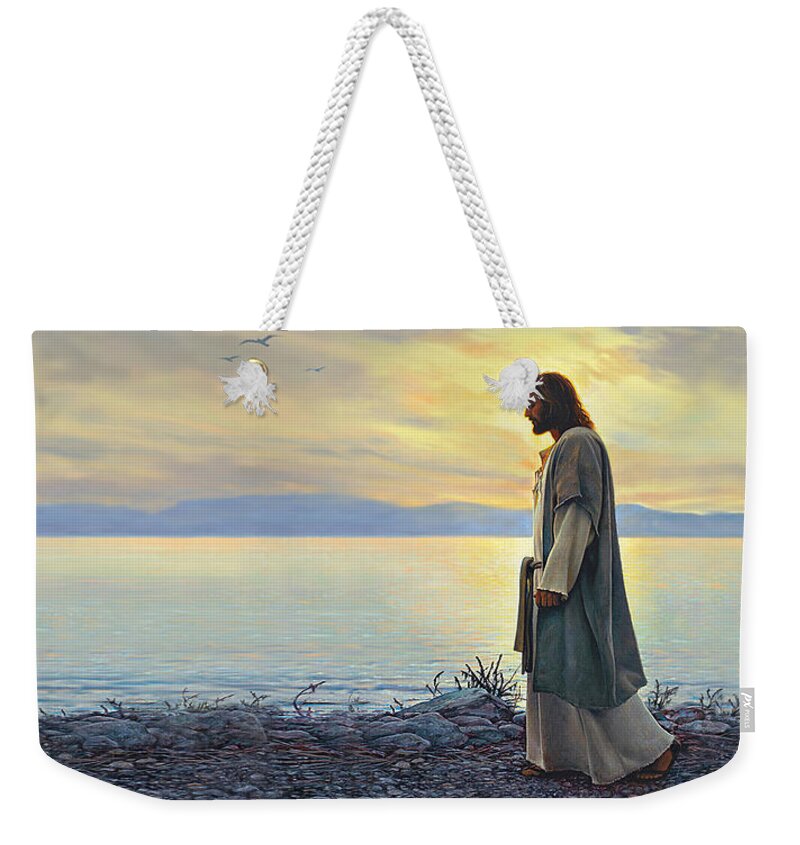 Jesus Weekender Tote Bag featuring the painting Walk With Me by Greg Olsen