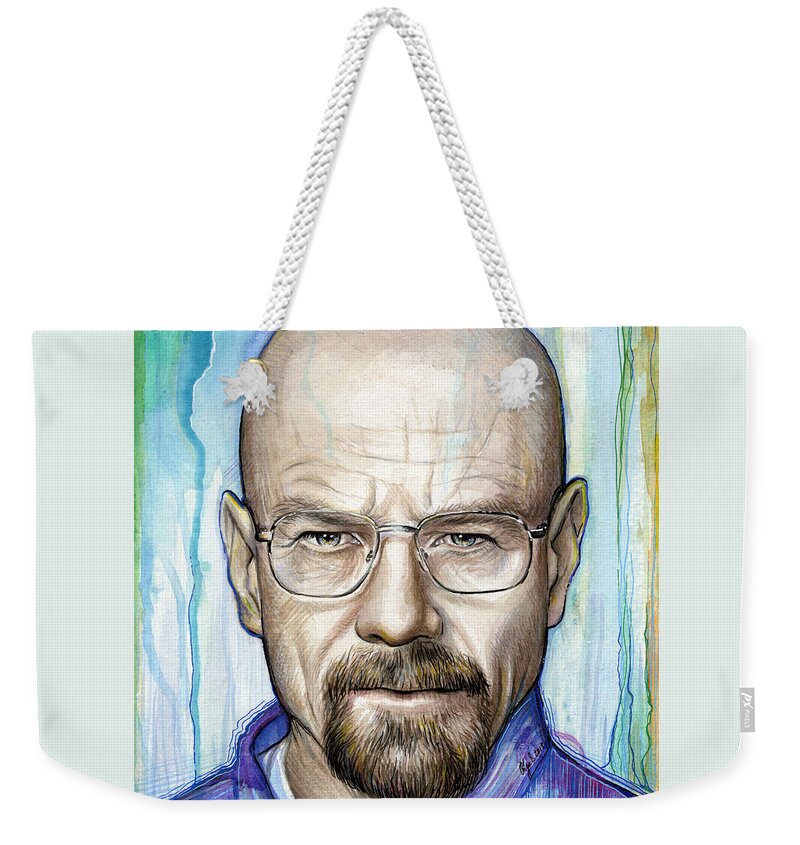 Breaking Bad Weekender Tote Bag featuring the painting Walter White - Breaking Bad by Olga Shvartsur