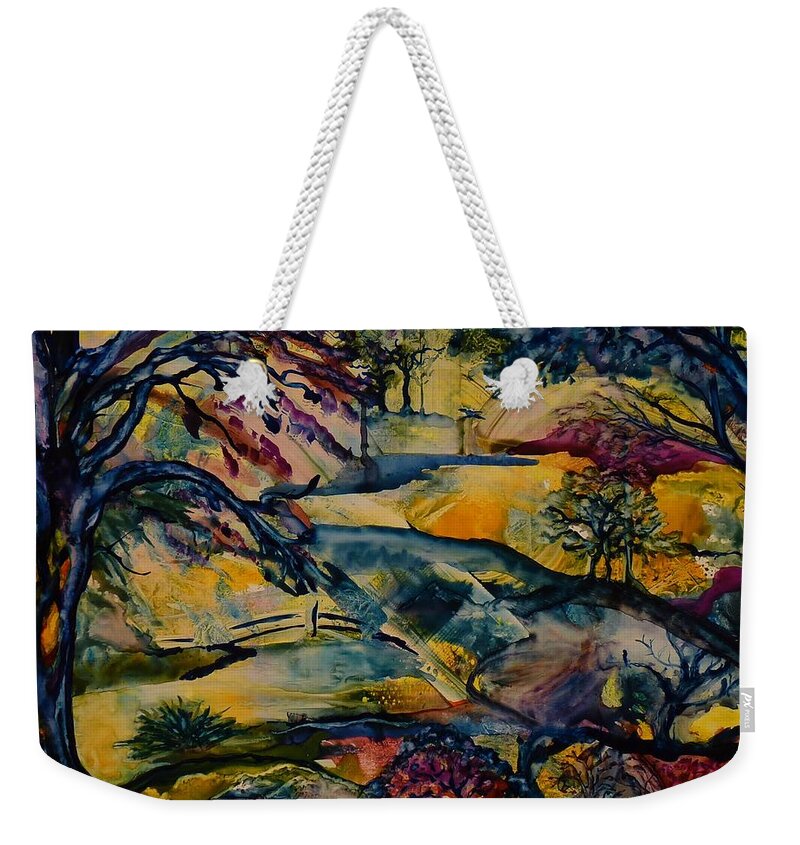 Ksg Weekender Tote Bag featuring the painting Wandering Woods by Kim Shuckhart Gunns