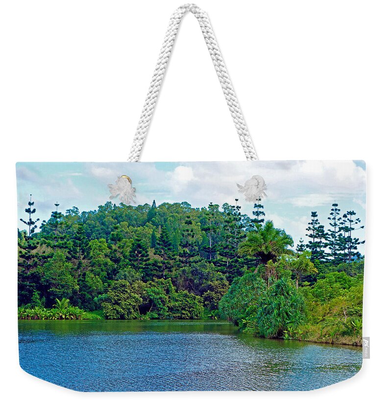 Waoleke Pond Weekender Tote Bag featuring the photograph Waoleke Pond Forest by Robert Meyers-Lussier