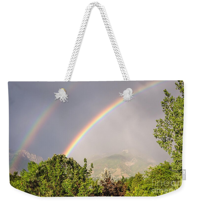 Utah Weekender Tote Bag featuring the photograph Wasatch Rainbow by Sue Smith