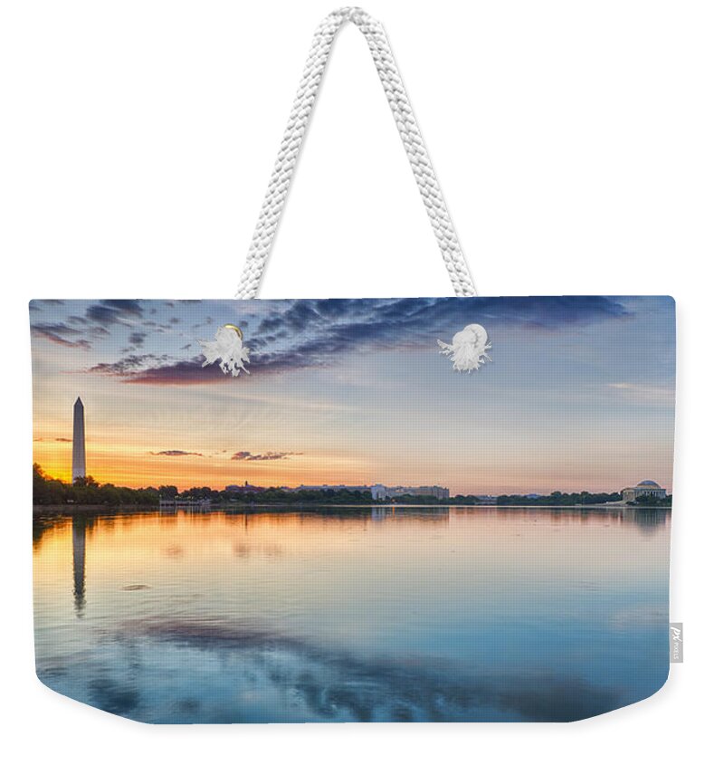 Tidal Basin Weekender Tote Bag featuring the photograph Washington DC Panorama by Sebastian Musial