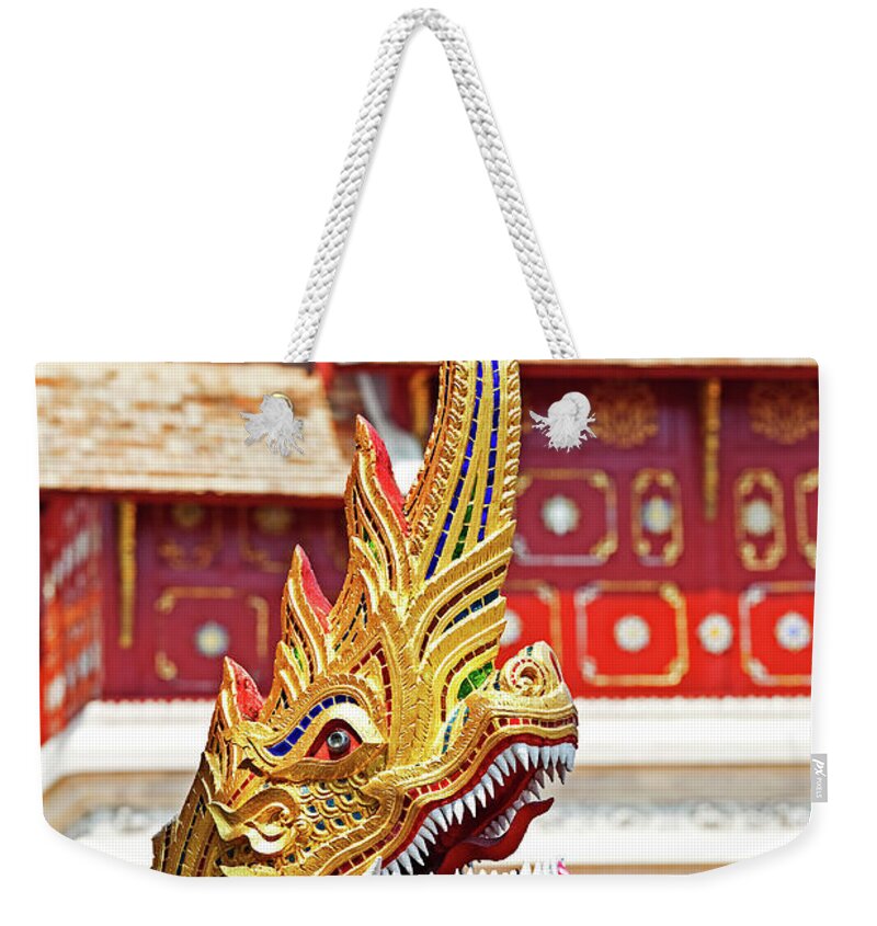 Tranquility Weekender Tote Bag featuring the photograph Wat Phra Singh Temple, Chiang Mai by John W Banagan