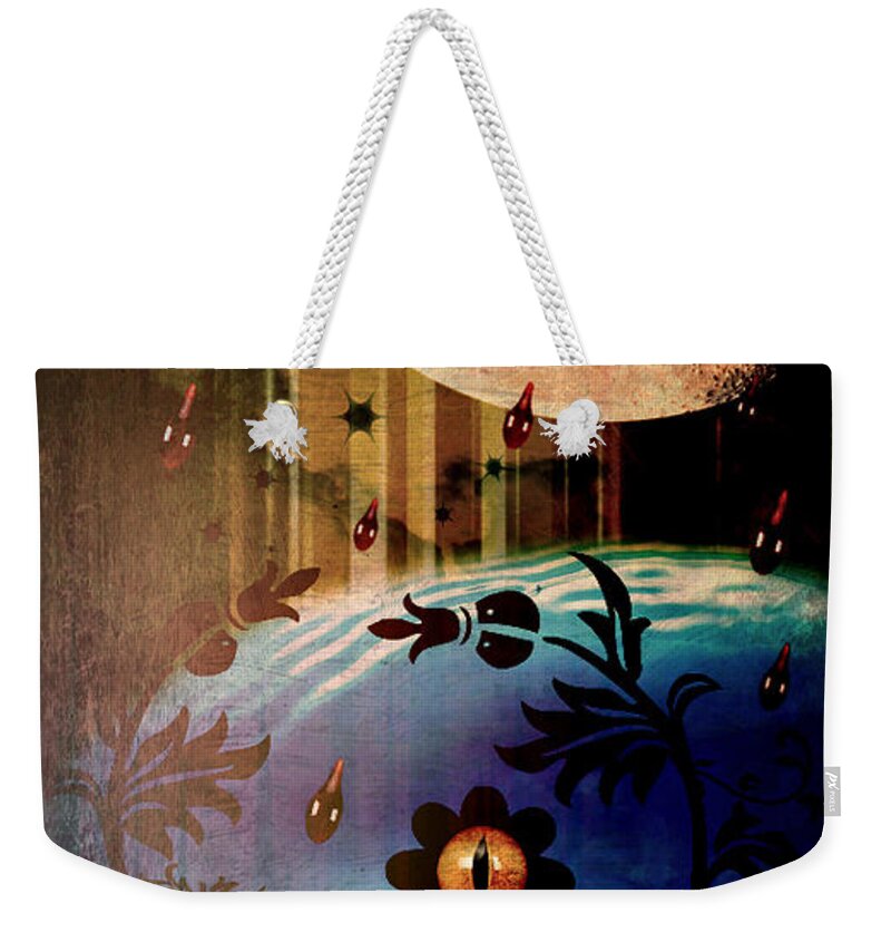 Flowers Weekender Tote Bag featuring the mixed media Watching by Ally White