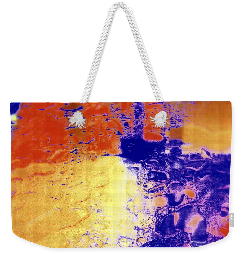 Yellow And Blue Weekender Tote Bag featuring the photograph Water Blocks by Deborah Crew-Johnson