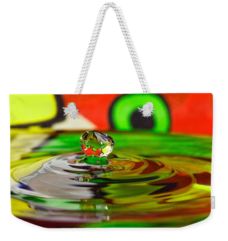  Abstract Weekender Tote Bag featuring the photograph Water Drop by Peter Lakomy