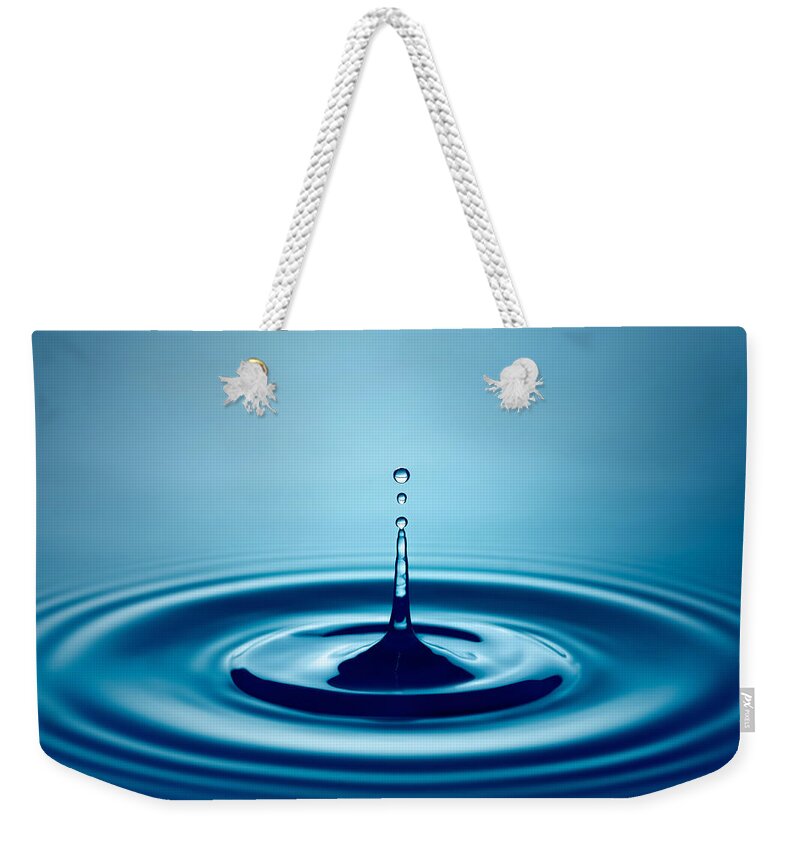 Water Weekender Tote Bag featuring the photograph Water Drop Splash by Johan Swanepoel