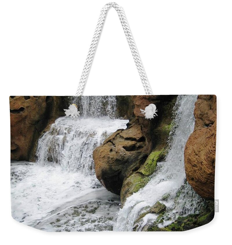 Water Weekender Tote Bag featuring the photograph Water Fall by Judy Palkimas