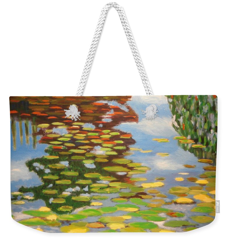 Impressionist Weekender Tote Bag featuring the painting Water Lilies by Karyn Robinson