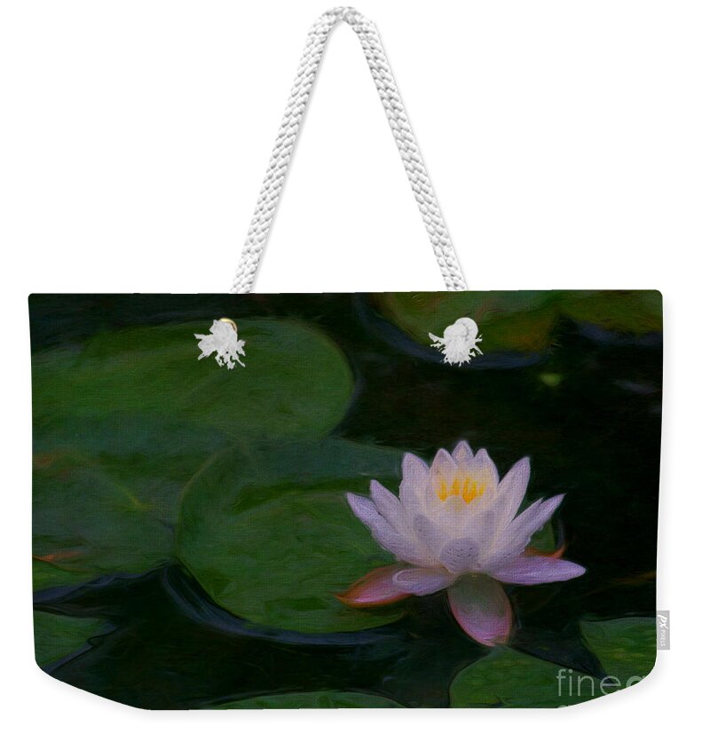Water Lily Weekender Tote Bag featuring the digital art Water Lily Dreams by Jayne Carney