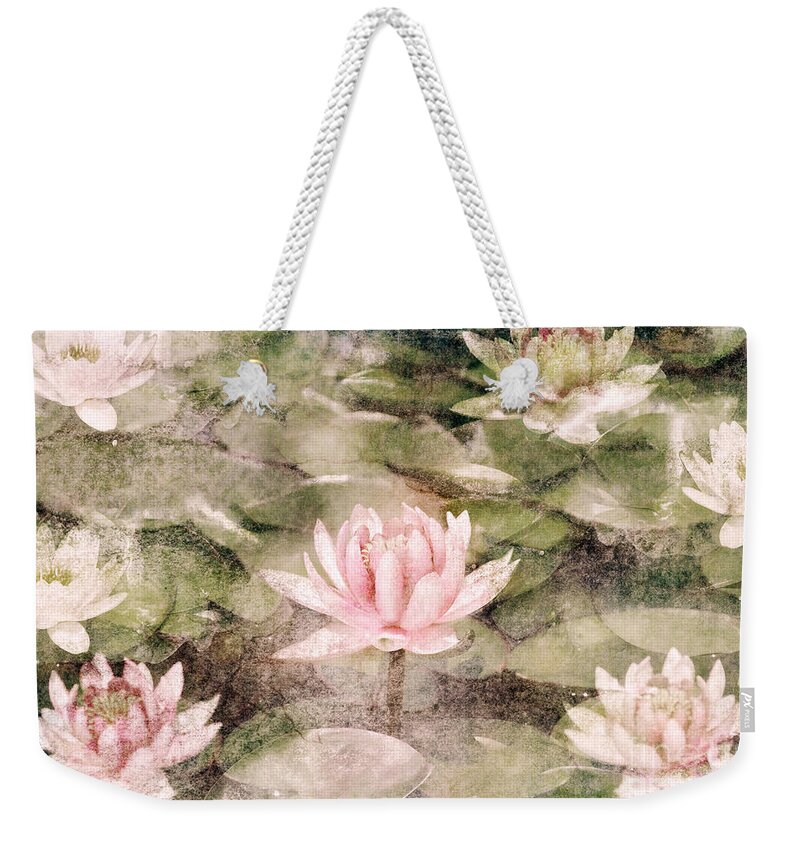 Flower Weekender Tote Bag featuring the photograph Water Lily in lake by Jelena Jovanovic