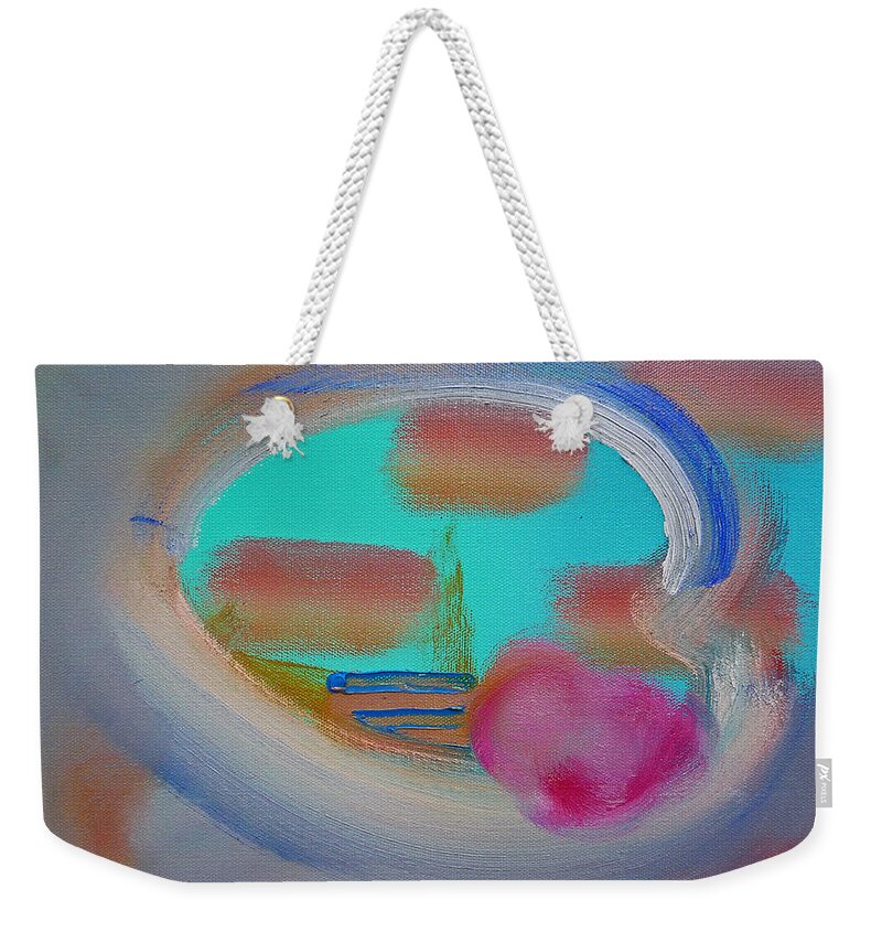 Kimono Weekender Tote Bag featuring the painting Water Lily Pond 2 by Charles Stuart