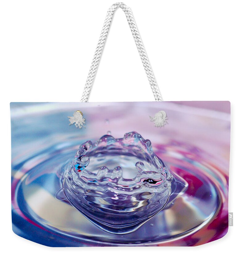 Water Drop Weekender Tote Bag featuring the photograph Water Splash Bowl by Crystal Wightman