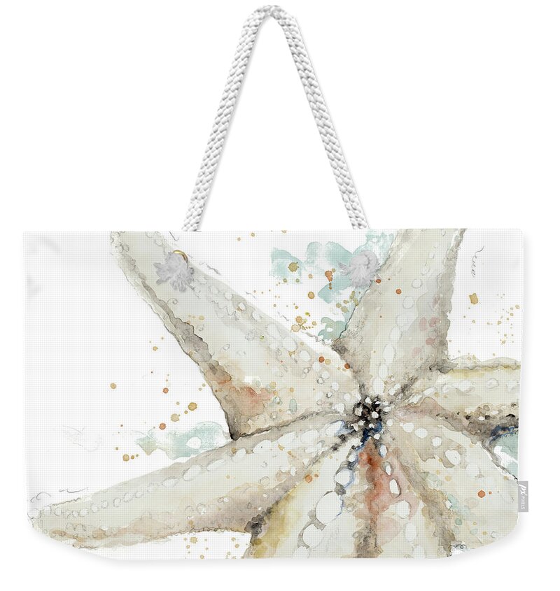 Waterstarfishcoastal Weekender Tote Bag featuring the painting Water Starfish by Patricia Pinto