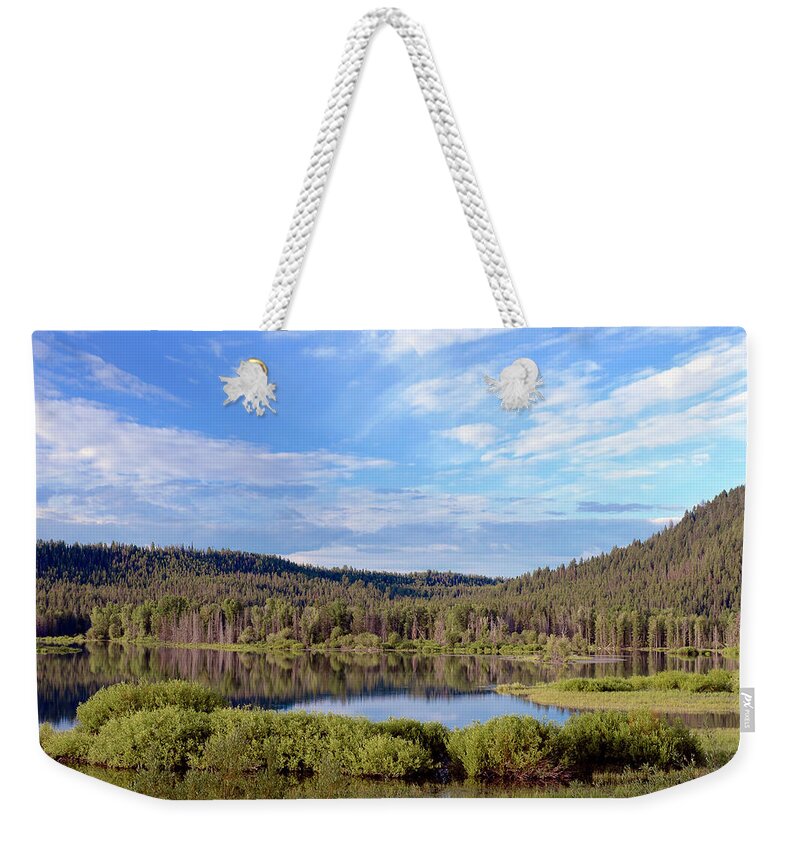 Scenics Weekender Tote Bag featuring the photograph Water, Tree, Sky ... Teton National Park by Gail Shotlander