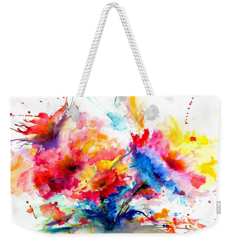 Painting Weekender Tote Bag featuring the painting Watercolor Garden by Isabel Salvador